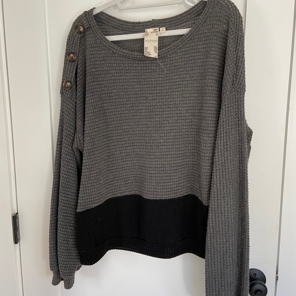 Black and Grey colorblock sweater